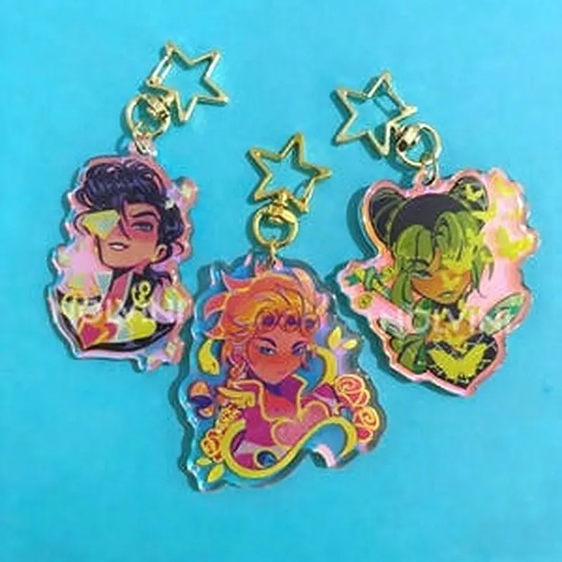 Фото Брелок-подвеска STEEL BALL RUN Gyro Zeppeli из акрила для рюкзака, аксессуары, коллекционная игрушка по аниме-игре Johnny Joestar, подарок №5