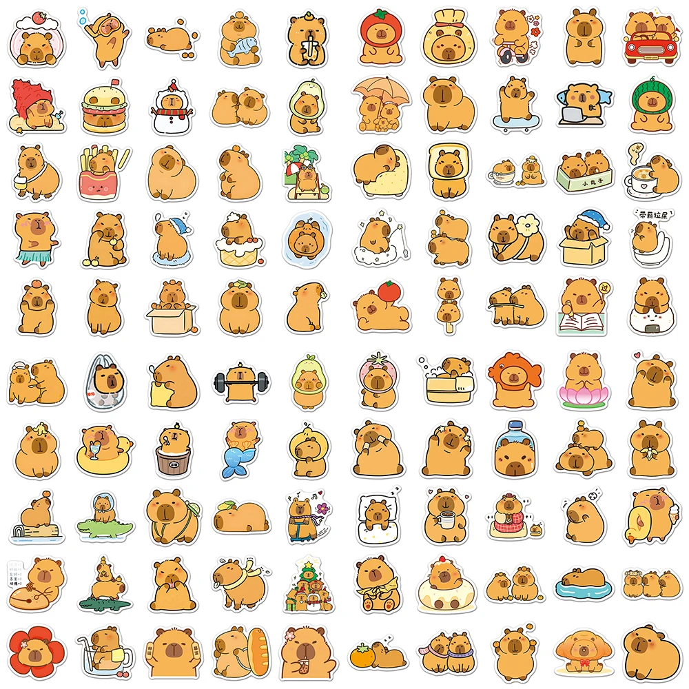 10/30/50/100 шт. Кавайные животные Капибара Граффити Наклейки Милые забавные