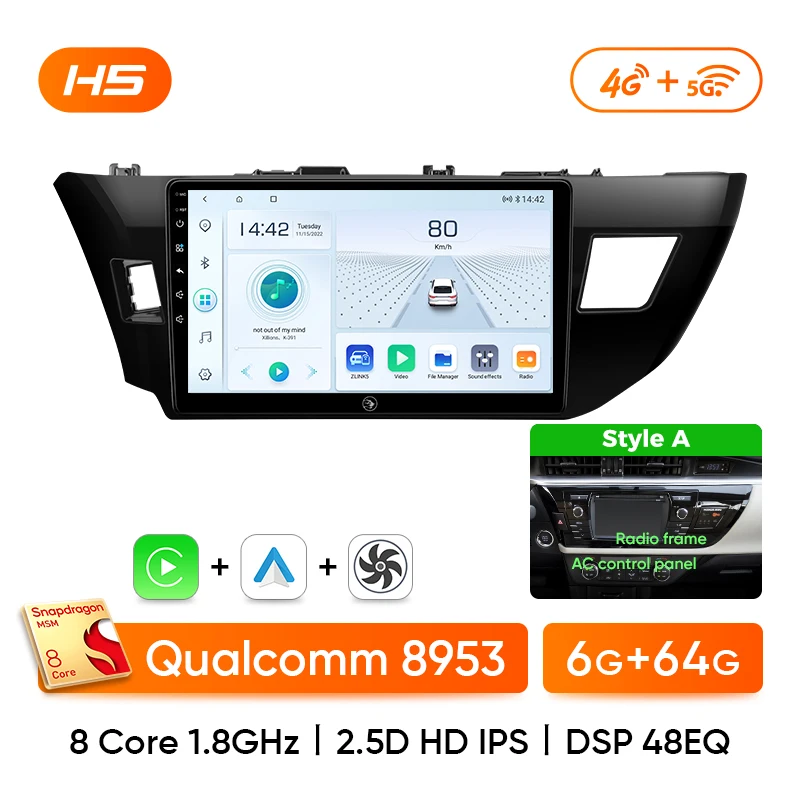 

Автомобильный мультимедийный плеер Ainavi для Toyota Corolla 11 2012 2013 2014 2015 2016 E170 E180 беспроводной Carplay Android Auto 4G Wifi 2din