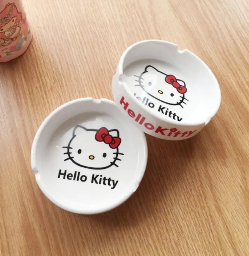 Sanrioed Hellokittys симпатичная керамическая пепельница домашняя простая декоративная в