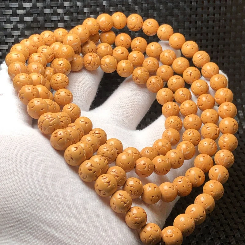Непал Сюаньу узор Маленький Кинг-Конг Pipal Tree Seeds Браслет1085 Mukhi Rudraksha Oracle Беззубая