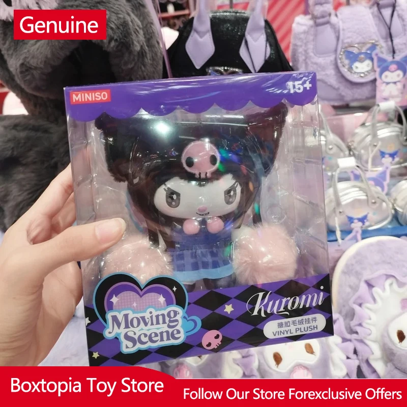 Фото Новая оригинальная серия Sanrio Kuromi & My Melody: подвеска с подвижной сценой и резиновым покрытием, аниме-фигурка, украшение для рабочего стола, милый подарок №3