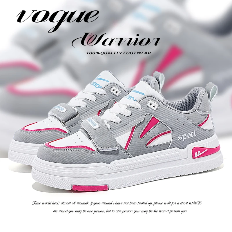 

Warrior Sneakers Women Trends 2023 Hook & Loop Lace-up Flat Casual Skateboard Sneaker Shoes Campus Ins Waling Shoes High-qualit