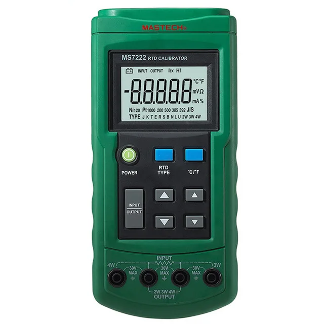 

MASTECH MS7222 Platinum Resistance Temperature Detector RTD Calibrator Source Simulate Measure 7RTD Ohm