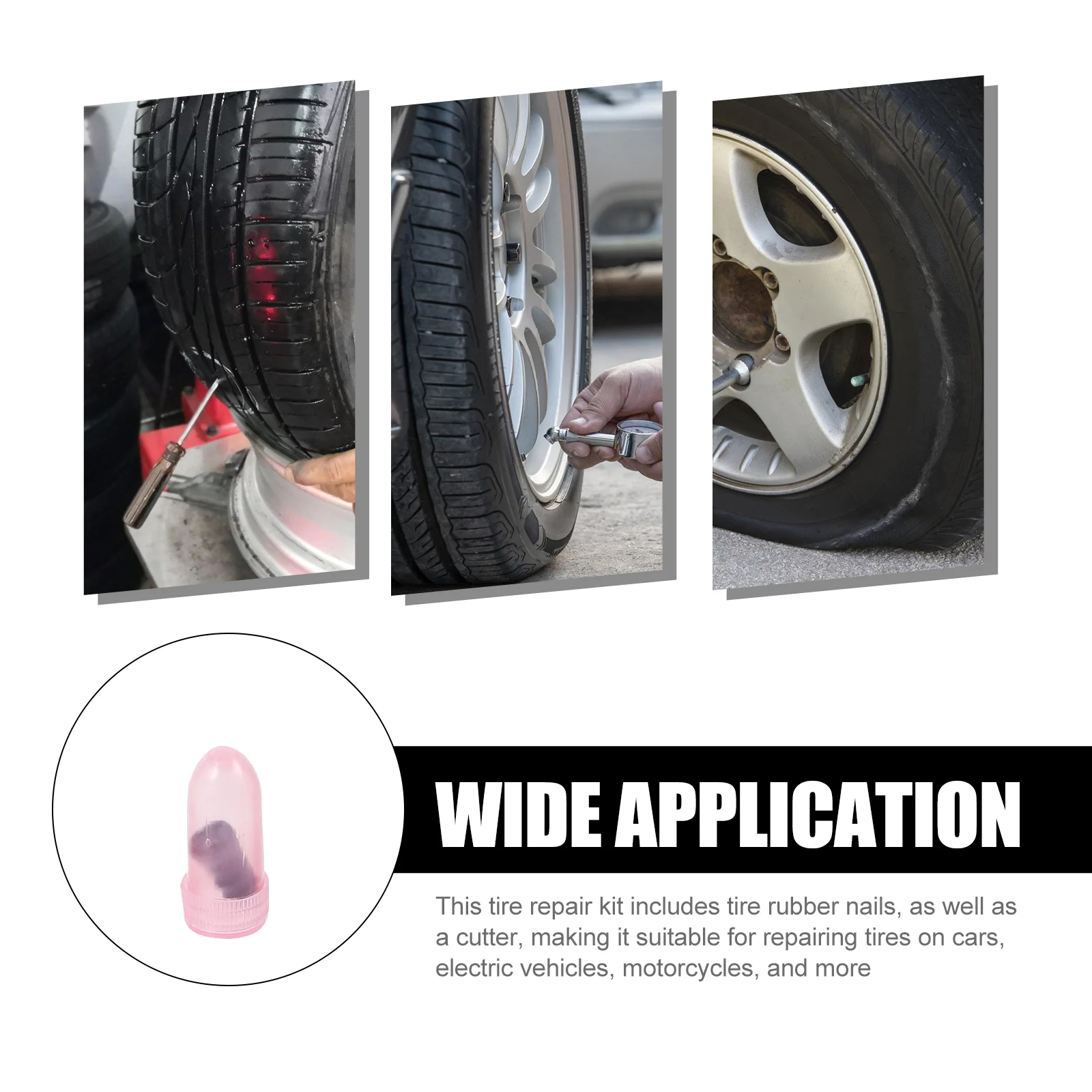 Ремонт проколов колес автомобиля электромобиль клей для шин гвоздь гриб