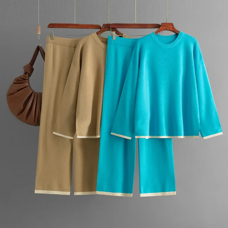 Женский Комплект Брюк Trikotajnyj Спортивная Одежда Из Двух Предметов Топ С Длинными