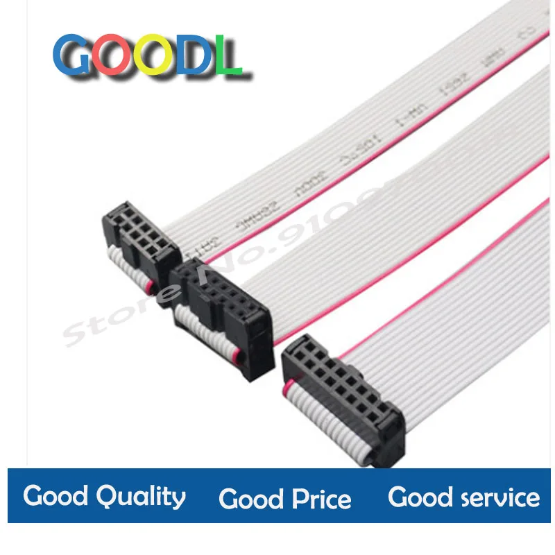 1PCS 1.27MM pitch FC-6/8/10/14/16/20/40/50 PIN 30CM JTAG ISP DOWNLOAD CABLE Gray Flat Ribbon Data Cable FOR DC3 IDC BOX HEADER