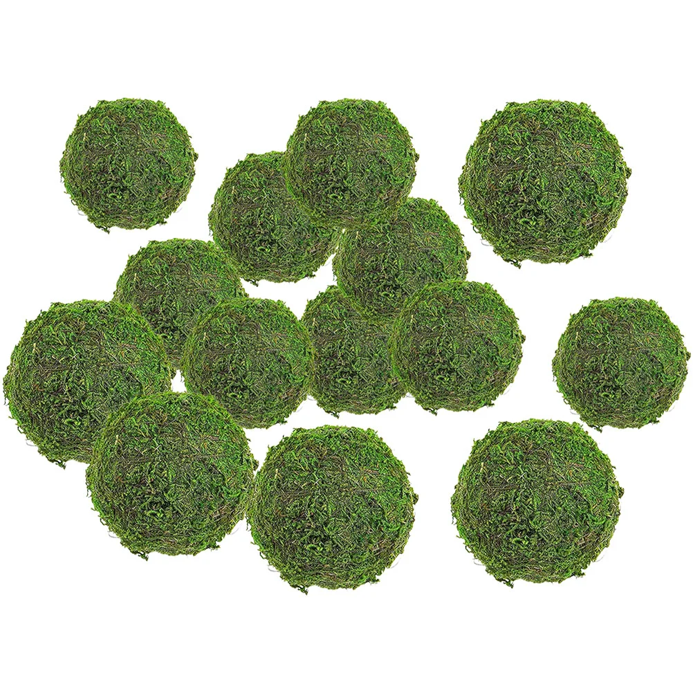 

14pcs Decorative Moss Balls Dried Grass Balls for Vases Table Planter Weddings Parties