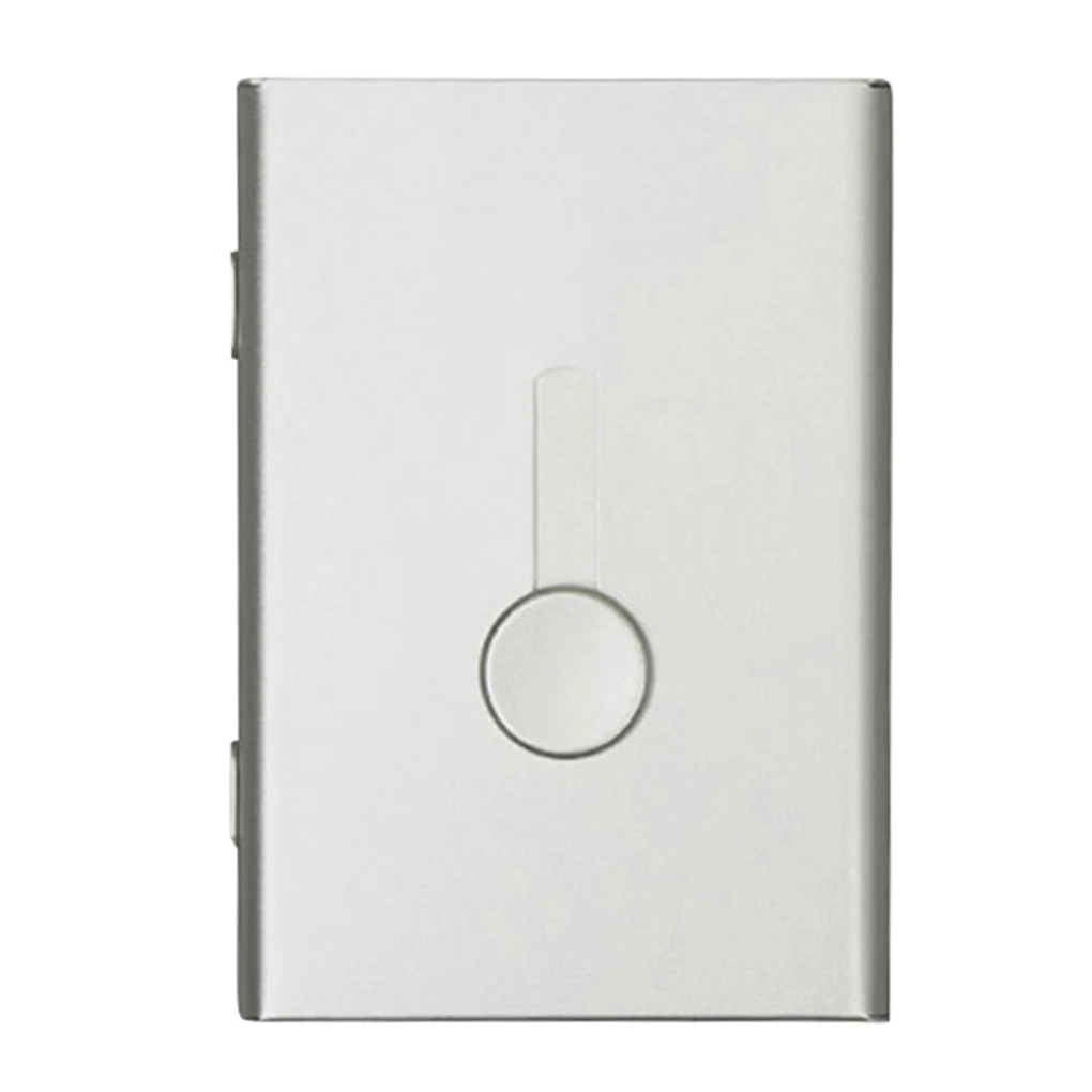 

Hand Push Business Card Storage Case Aluminum Card Organizer for 13-18 Business Cards