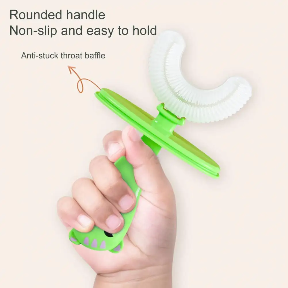 

Food Grade Durable Long Handle U- Shaped Kids Manual Toothbrush Lightweight Kids Toothbrush Eco-friendly for Home