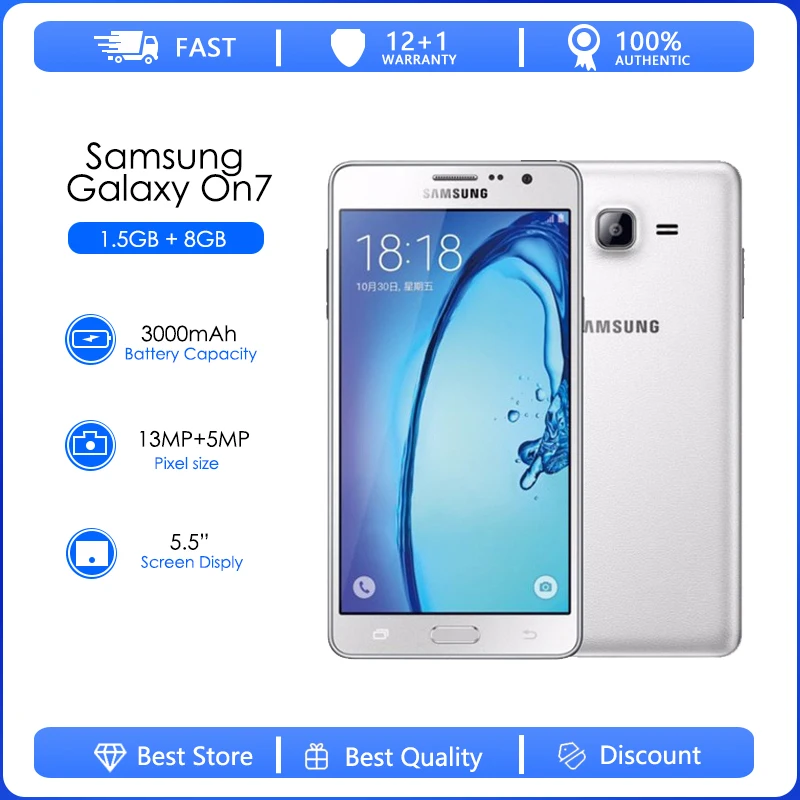 

Восстановленный Оригинальный разблокированный телефон Samsung Galaxy On7 G6000, G600S, G600FY, 8 ГБ/16 ГБ, 1,5 дюйма, ОЗУ, камера 13 МП, две sim-карты