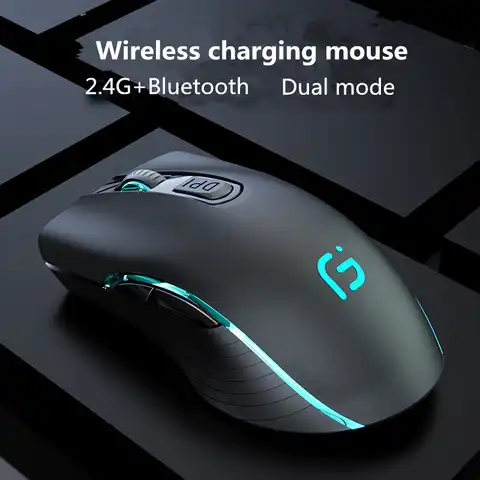 Беспроводная игровая Bluetooth мышь 2,4G, Двухрежимная мышь 2400 DPI, аккумуляторная эргономичная мышь, тихая игровая офисная мышь для ПК, ноутбука