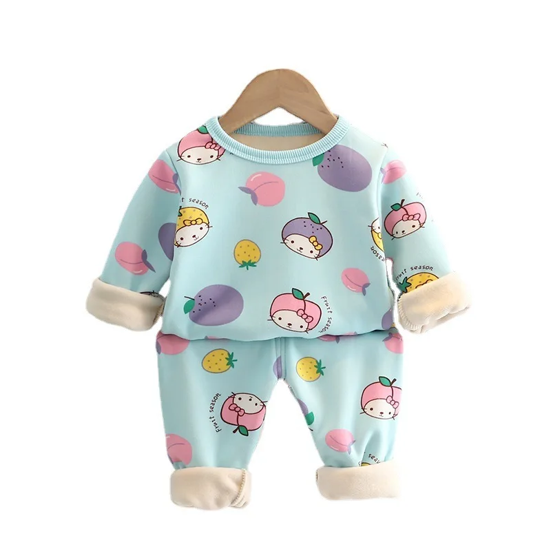 

New Autumn Winter Fashion Kids Pajamas Baby Clothes Children Boys Girls Sleepwear T-Shirt Pants 2Pcs/Sets Toddler Casual Costume