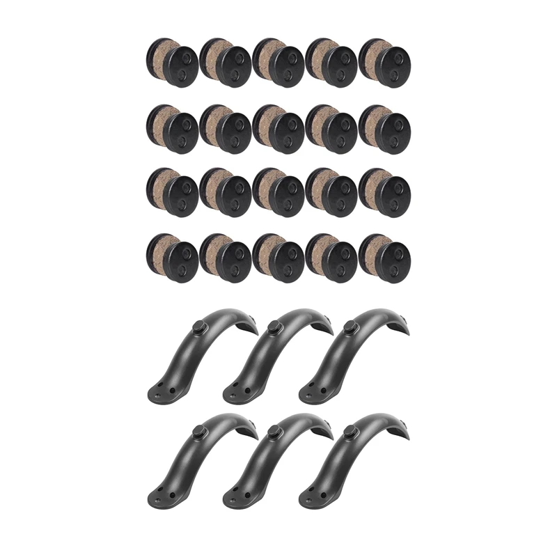 

46 Pcs Electric Scooter Accessories: 40Pcs MTB Disc Brake Pads Kit & 6Pcs Rear Wheel Mudguard Fender Guard