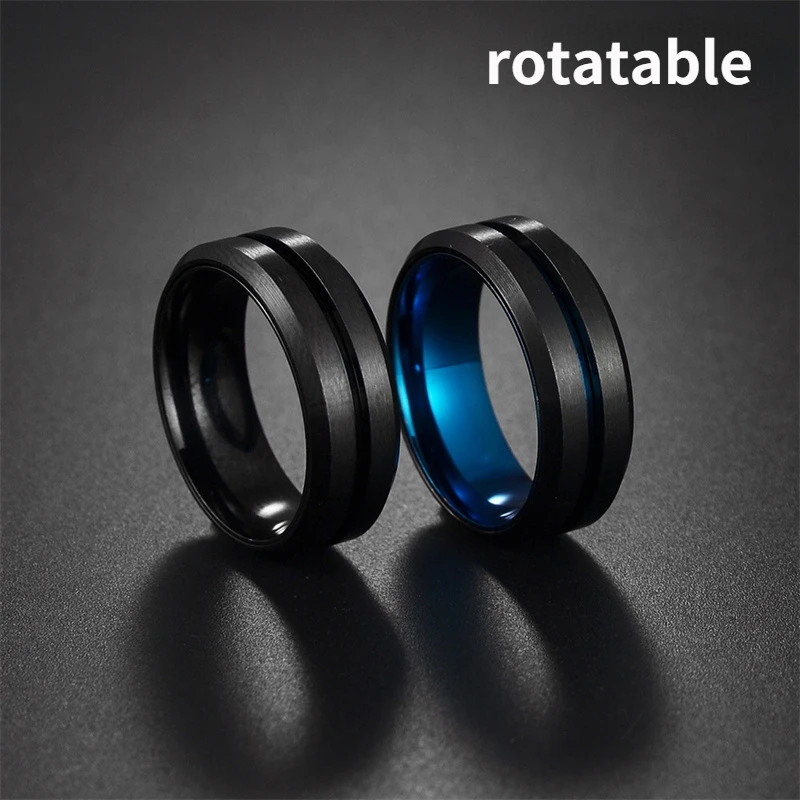 

Men's Rotating Decompression Decompression Titanium Steel Ring Fashion Temperament High Quality Luxury Color Preserving Jewelry