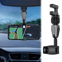 multifunctional auto rearview mirror hanging phone holder clip 360 degree rotatable car bracket stand for iphone samsung xiaomi