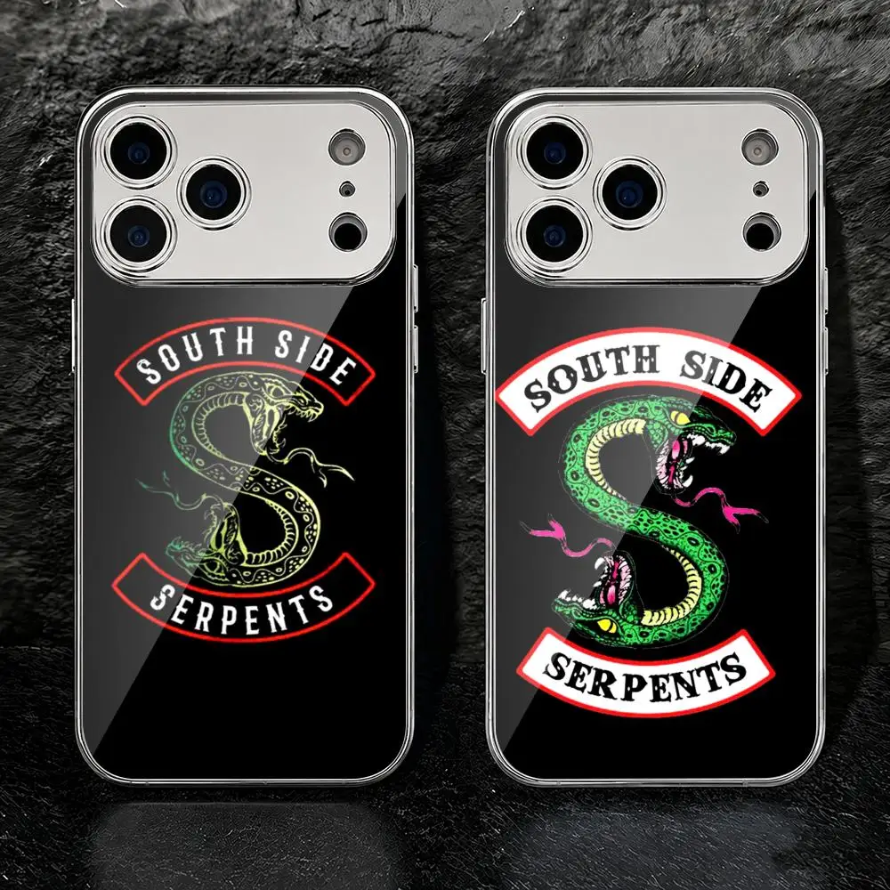 Фото Чехол для телефона South Side Serpents для iPhone 17 16 15 14 13 12 Pro Max Plus, с гальваническим металлическим каркасом, тонкий, противоскользящий №1