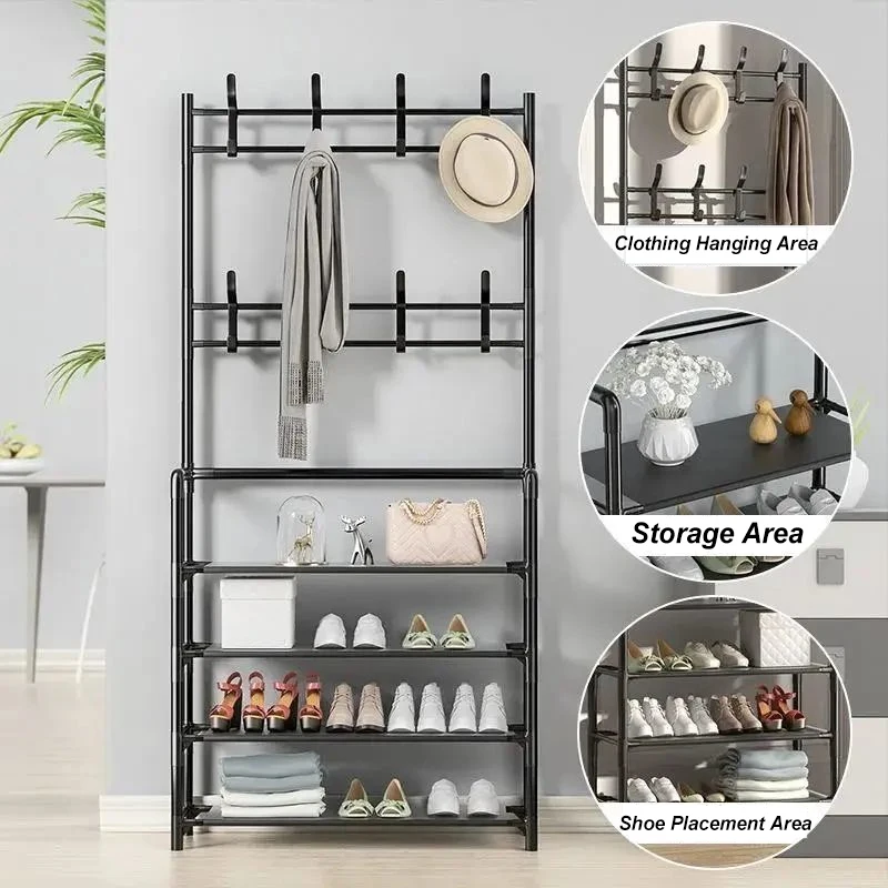 

Shoe Hat Rack Multifunctional Combination Storage Shelf Strong Loadbearing Living Room Organizer Clothe Shoe Holder Storage 60CM