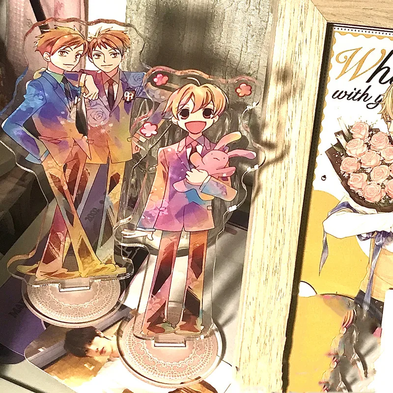 

Anime Ouran High School Host Club Figure Doll Fujioka Haruhi Fujioka Ryouji Acrylic Figura Stand Model Cosplay Toy for Gift