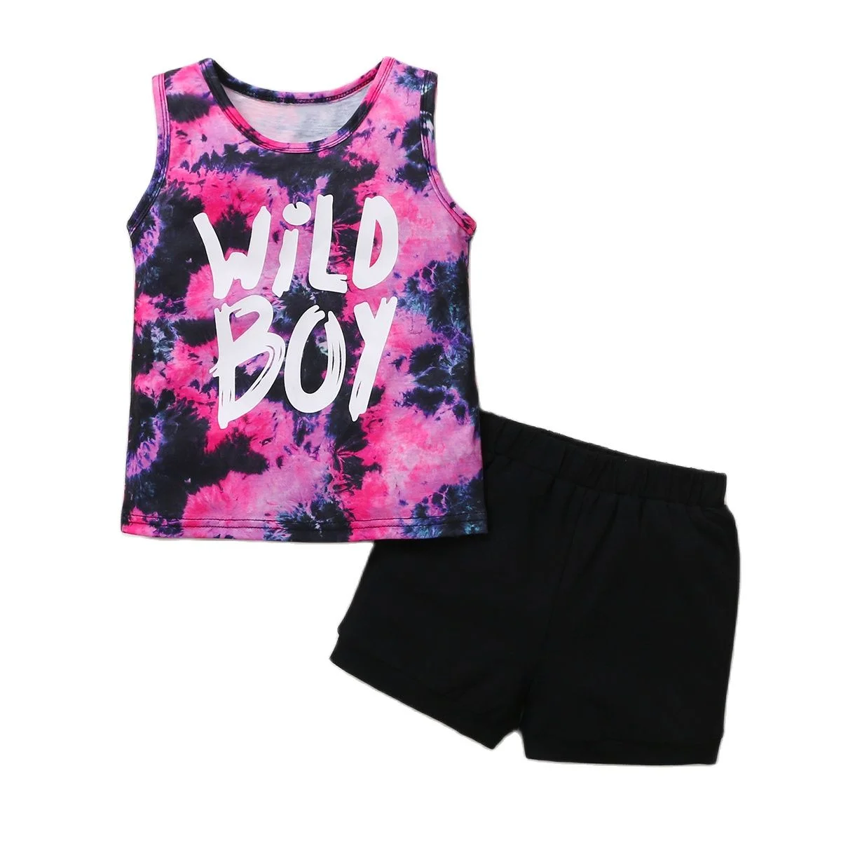 

Summer Clothes Child Boy Fashion Tie dye Boys Kids Set 2Piece Sleeveless Children's Clothing from 2 to 7 years Boys Outfit