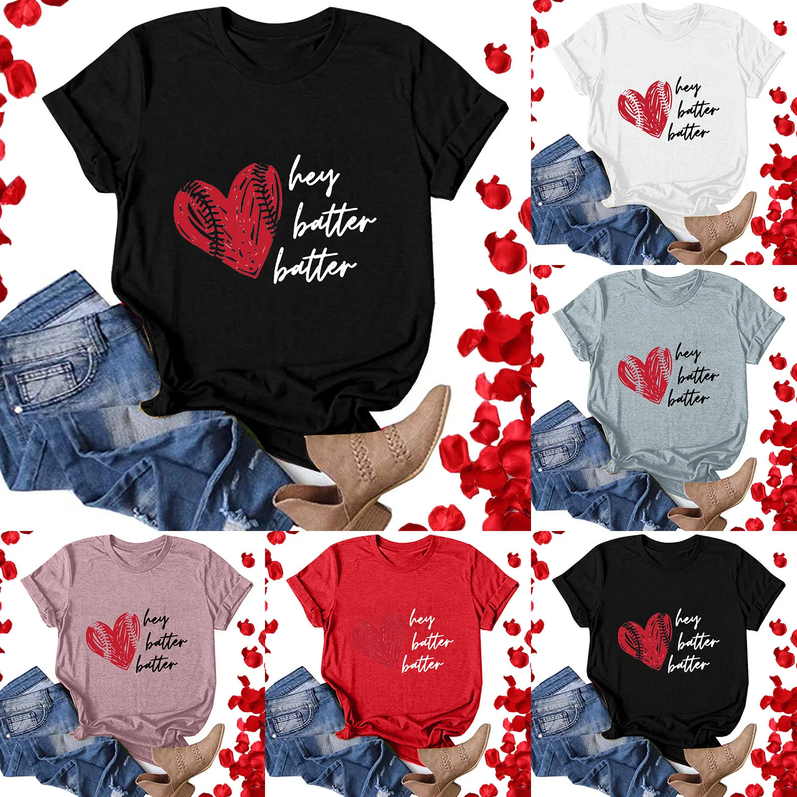 

Женская футболка с коротким рукавом, круглым вырезом и принтом