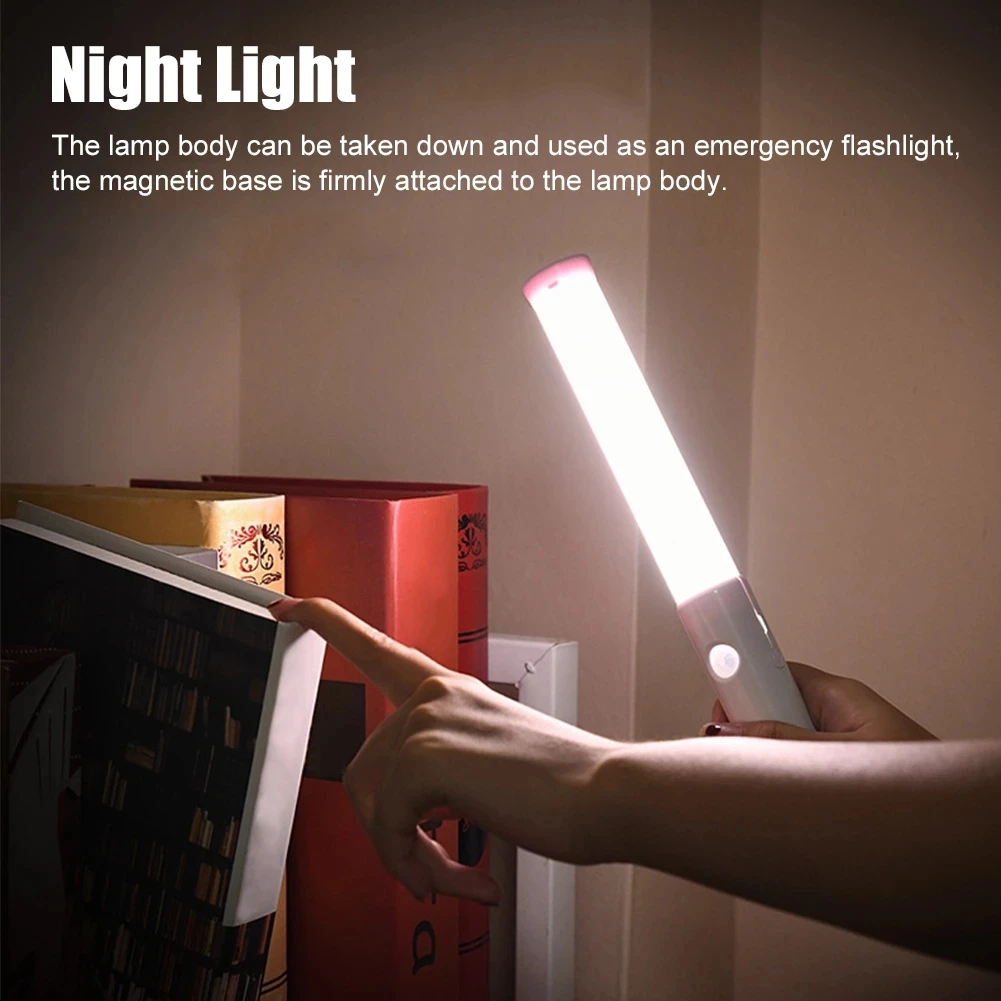 

Hand-held lamp Closet Wardrobe Bedroom Bedside 3 Color USB Charging Durable Sturdy Cordless 360 Auto Motion LED Desk Lamp