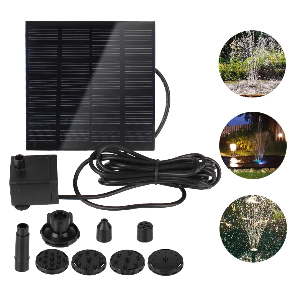 

Solar Panel Powered Water Fountain Pool Solar Water Pump With 7 Spray Heads Garden Pond 1.2W Water Sprinkler Sprayer Bird Bath