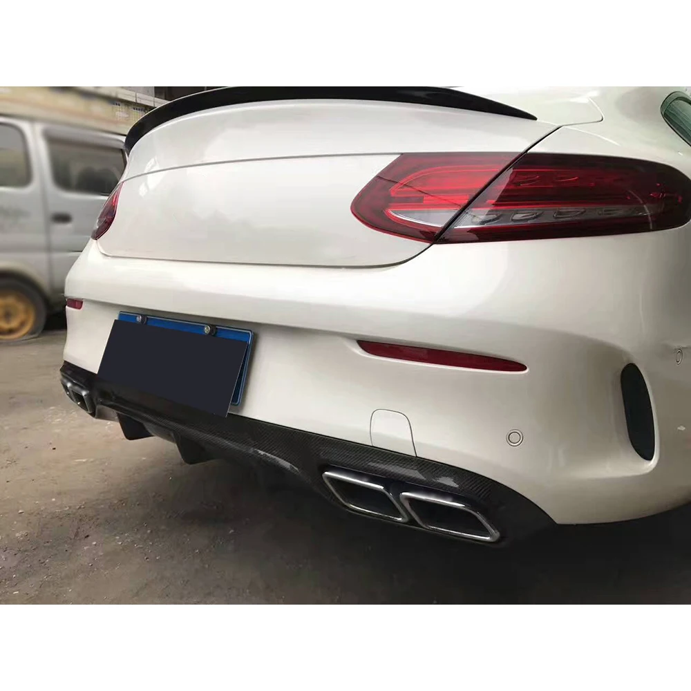 Задний бампер из углеродного волокна диффузор для губ украшение автомобиля Mercedes