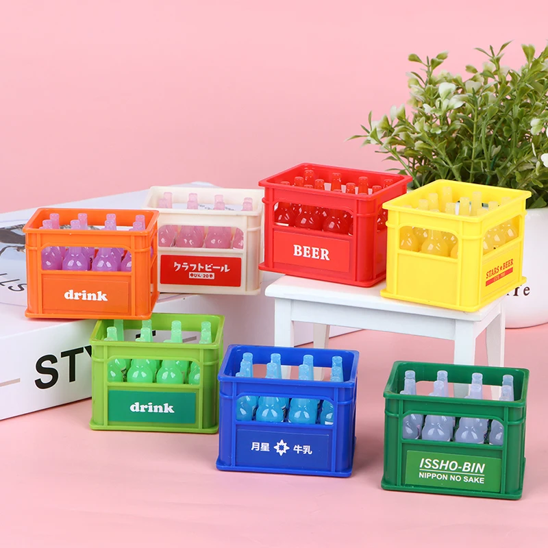 

1Set Dollhouse Mini Drinks Basket Wrinks Boills Herse Bost