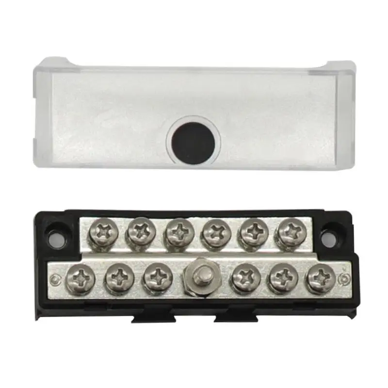 

Terminal Block Connectors Terminal Power Distribution Block Bus Bar 12V 24V 48Vdc 300Vac Busbar Box For Car Boat Marine