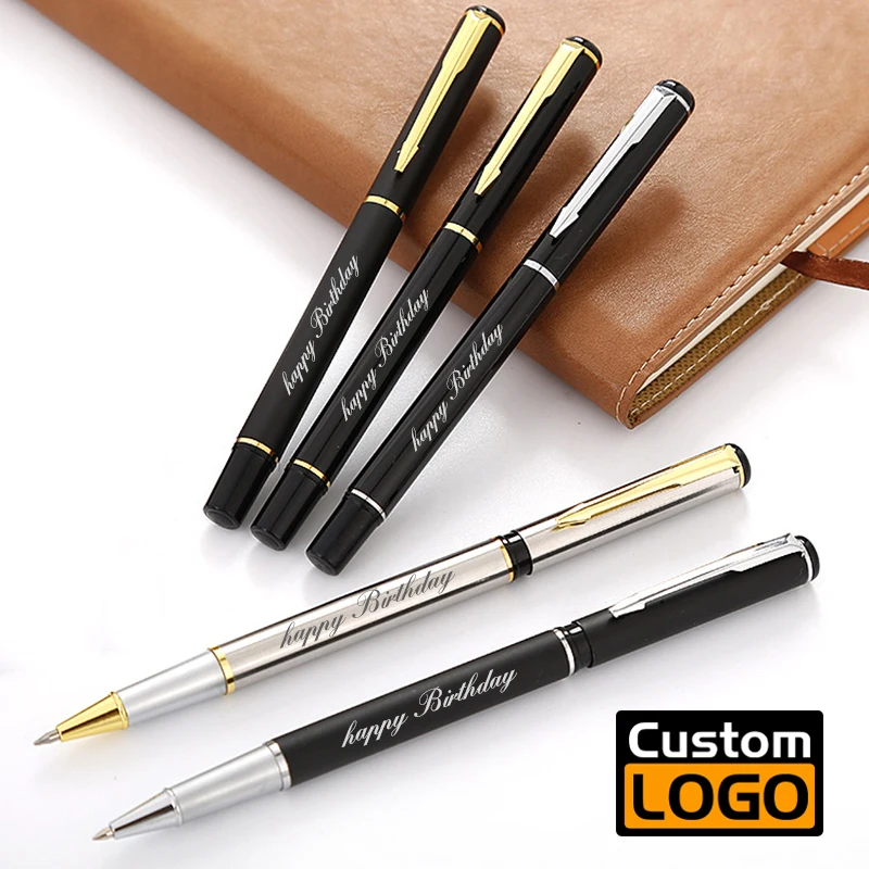 

Metal Signature Gel Pen Water-based Pen Custom Logo Advertising Gift Pen Lettering Engraved Name Student Stationery Wholesale