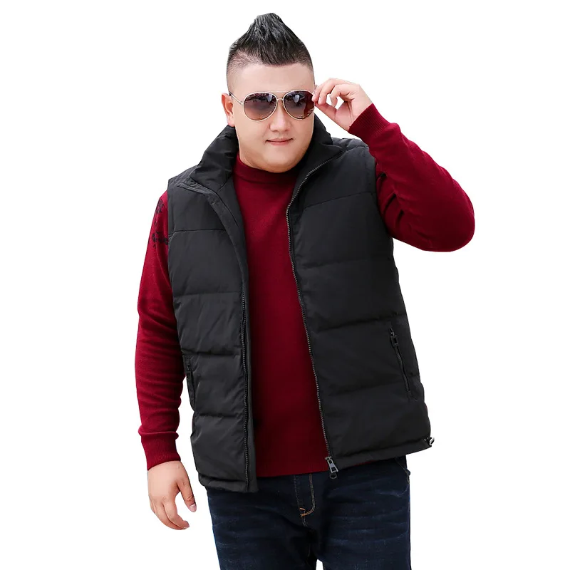 2023 New Trendy Men's Down Vest Oversized Hatless Collar Minimalist Color Matching Tank Top Loose 10XL Warm Autumn and Winter