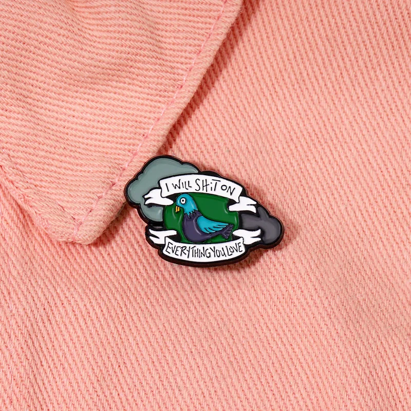 Броши на заказ с эмалью в виде голубей