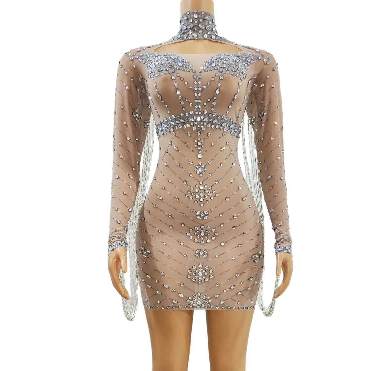 Роскошные женские платья на цепочке для дня рождения Блестящие кристаллы