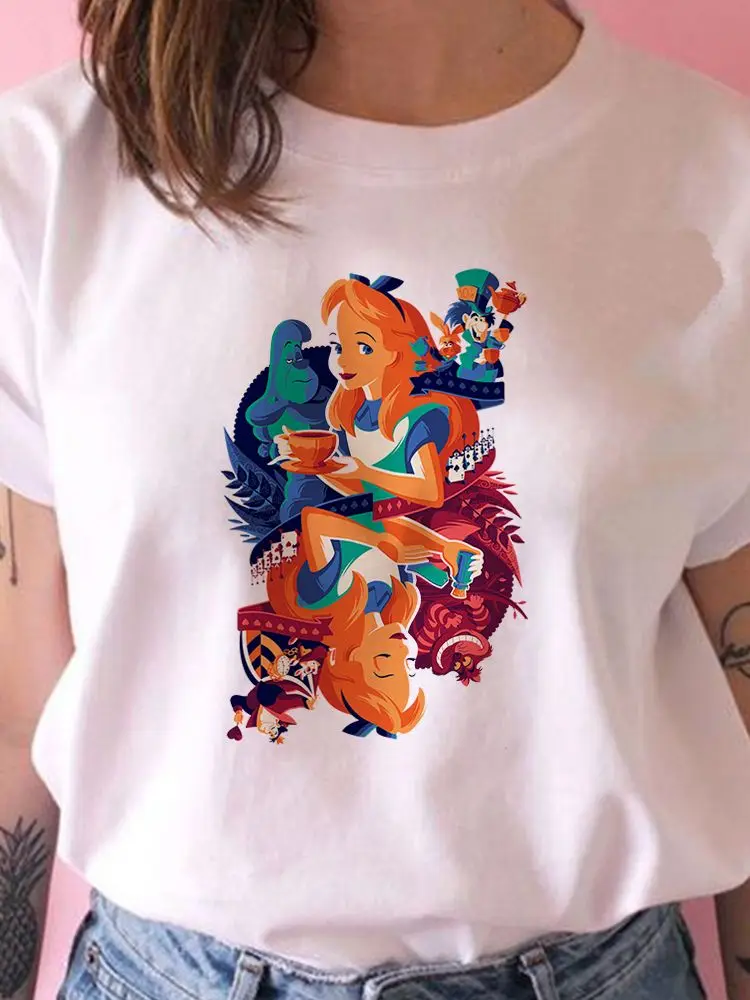 

Alice In Wonderland All-Match New Products Creativity Rich Exquisite Tshirt Trendy Leisure Female Aesthetic Women Disney T Shirt