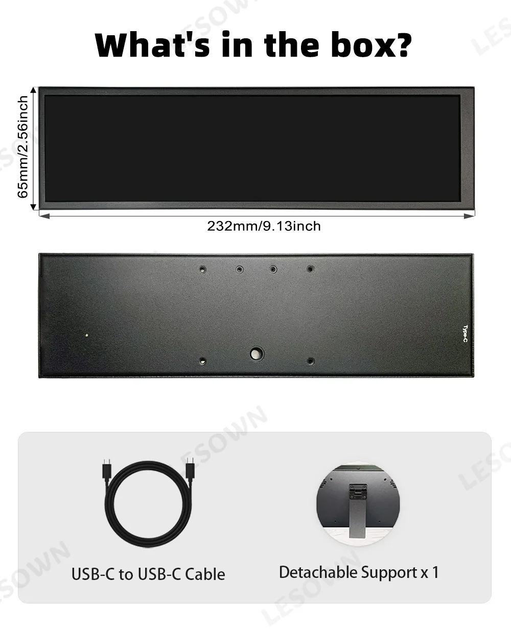 Фото LESOWN 8.8-дюймовый LCD-модуль 480x1920 Full View Bar Display Panel, не требующий драйверов, Mini HDTV, 600 нит, компонентный дисплей №5