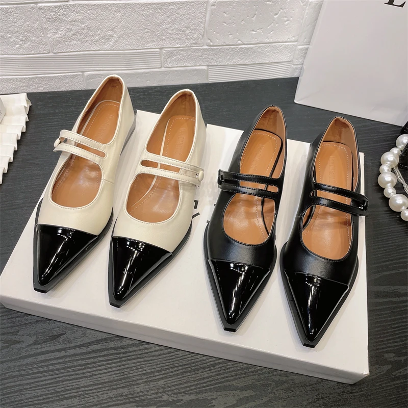 

Весенняя обувь с ремешком и пряжкой; Женские лоферы без застежки в Корейском стиле; Повседневная обувь на плоской подошве; Женские туфли-лод...