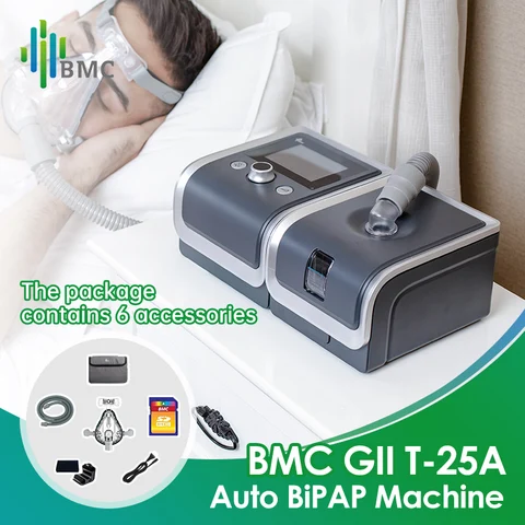 Аппарат для сипап-терапии BMC, дыхательное устройство с оксиметром кровяного давления, SpO2, маска-увлажнитель для храпа при апноэ во сне - изображение