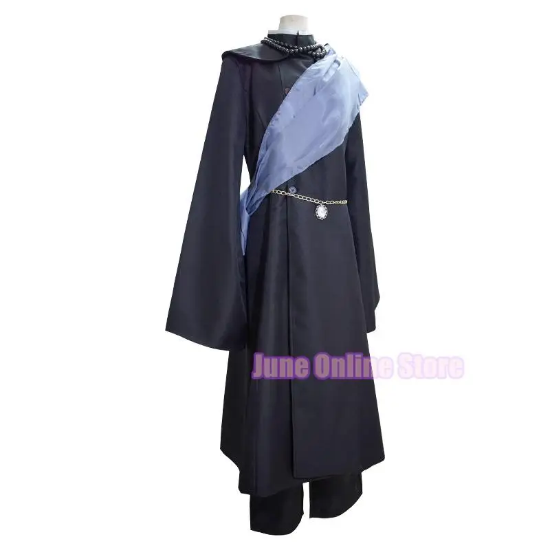 Black Butler Kuroshitsuji Undertaker Cosplay Costume Halloween Party Costumes Custom Made Full Set Hat Chain and Wig