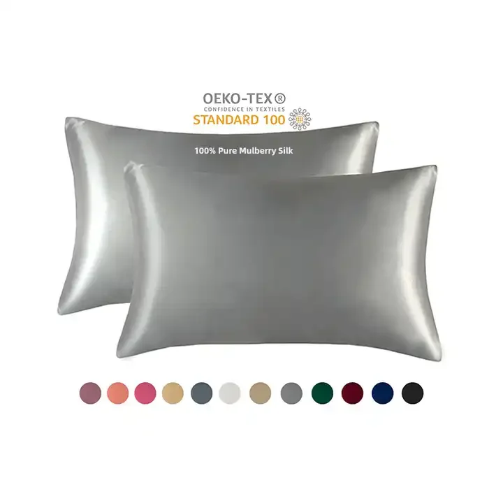 Наволочка из натурального шелка тутового с OEKO-TEX 22 Momme сзади