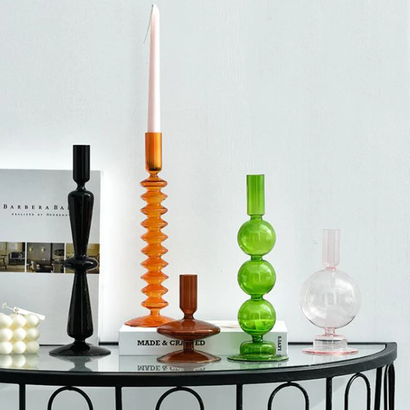 

Candle Glass Holders Home Decor Small Vase Home Decoration Accessories Candlestick Holders European Style Wedding Decoration