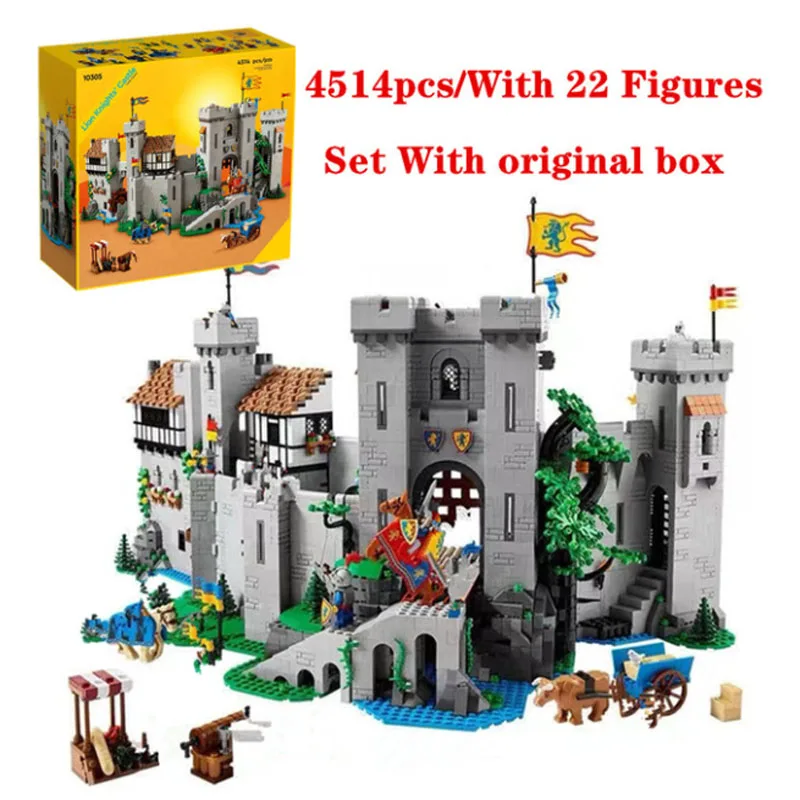 

With Original Box NEW MOC Lion King Castle Building Blocks Bricks Education Kids Birthday Gifts Toy Knights Medieval 10305