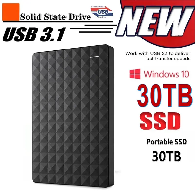 Original High-speed 1TB SSD 2TB Portable External Solid State Hard Drive USB3.1 500GB Interface Mobile Hard Drive for Laptop