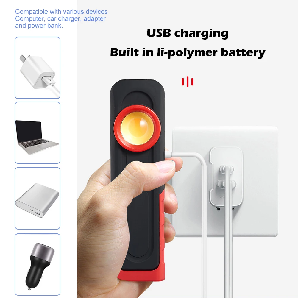 

Car Paint Finish Lamp Scan Swirl Magnetic Grip COB+XPE Flood Spot Light Multifunction Auto Repair Emergency Working Lights