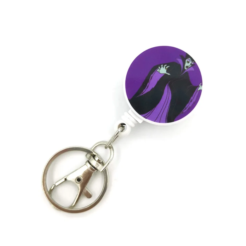 

Maleficent Cute Card Cover Clips Lanyard Retractable Student Nurse Badge Reel Clips Cartoon ID Card Badge Holder accessories