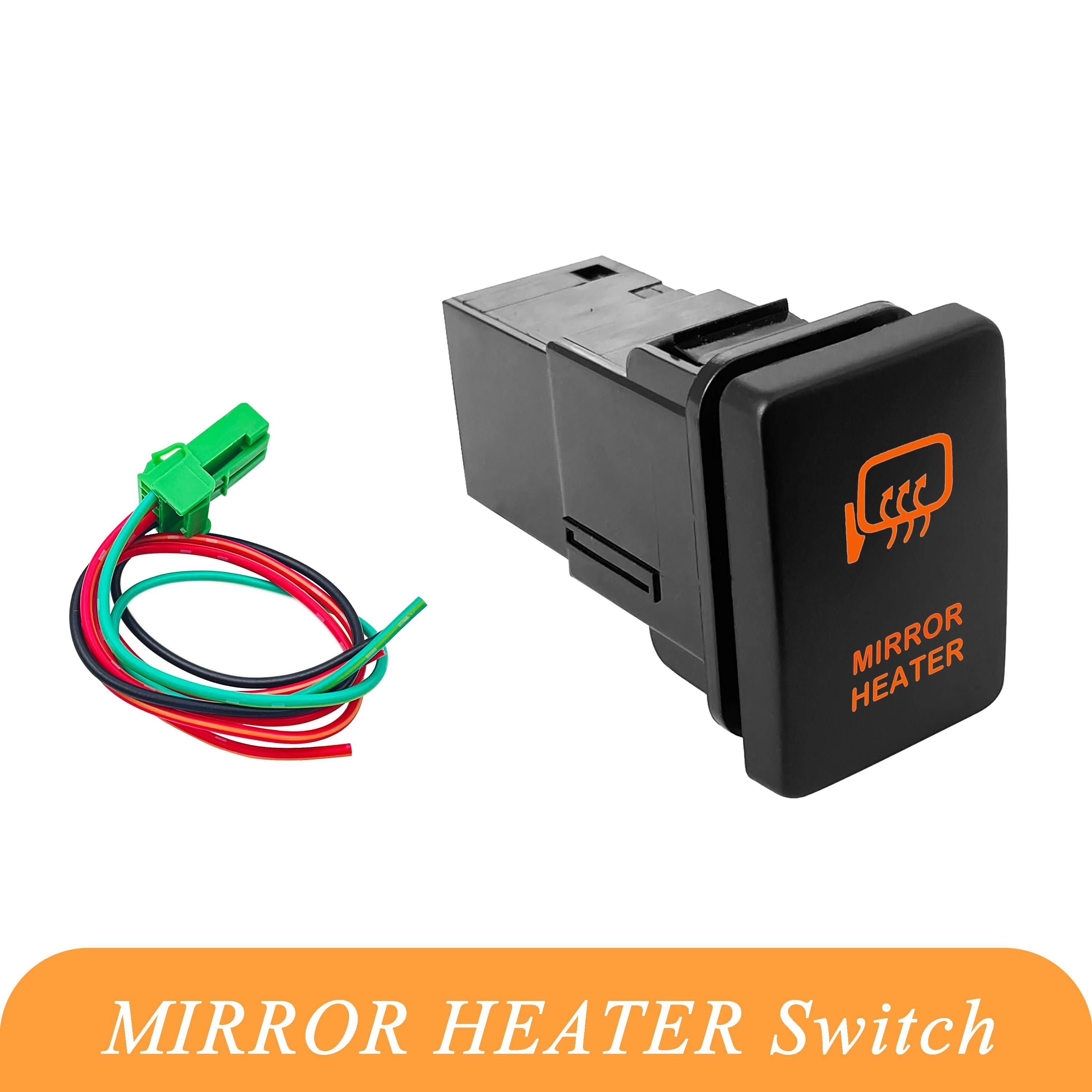 

12 В оранжевый светодиодный автомобильный кнопочный переключатель зеркала с подогревом DRL с разъемом для Toyota Hilux Landcruiser Prado HiAce RAV4