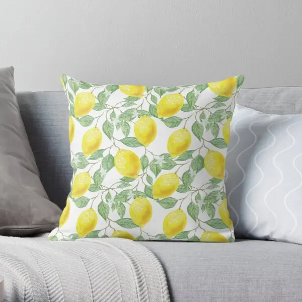 

Watercolor Lemon Pattern Printing Throw Pillow Cover Case Office Fashion Soft Cushion Throw Decor Anime Pillows not include