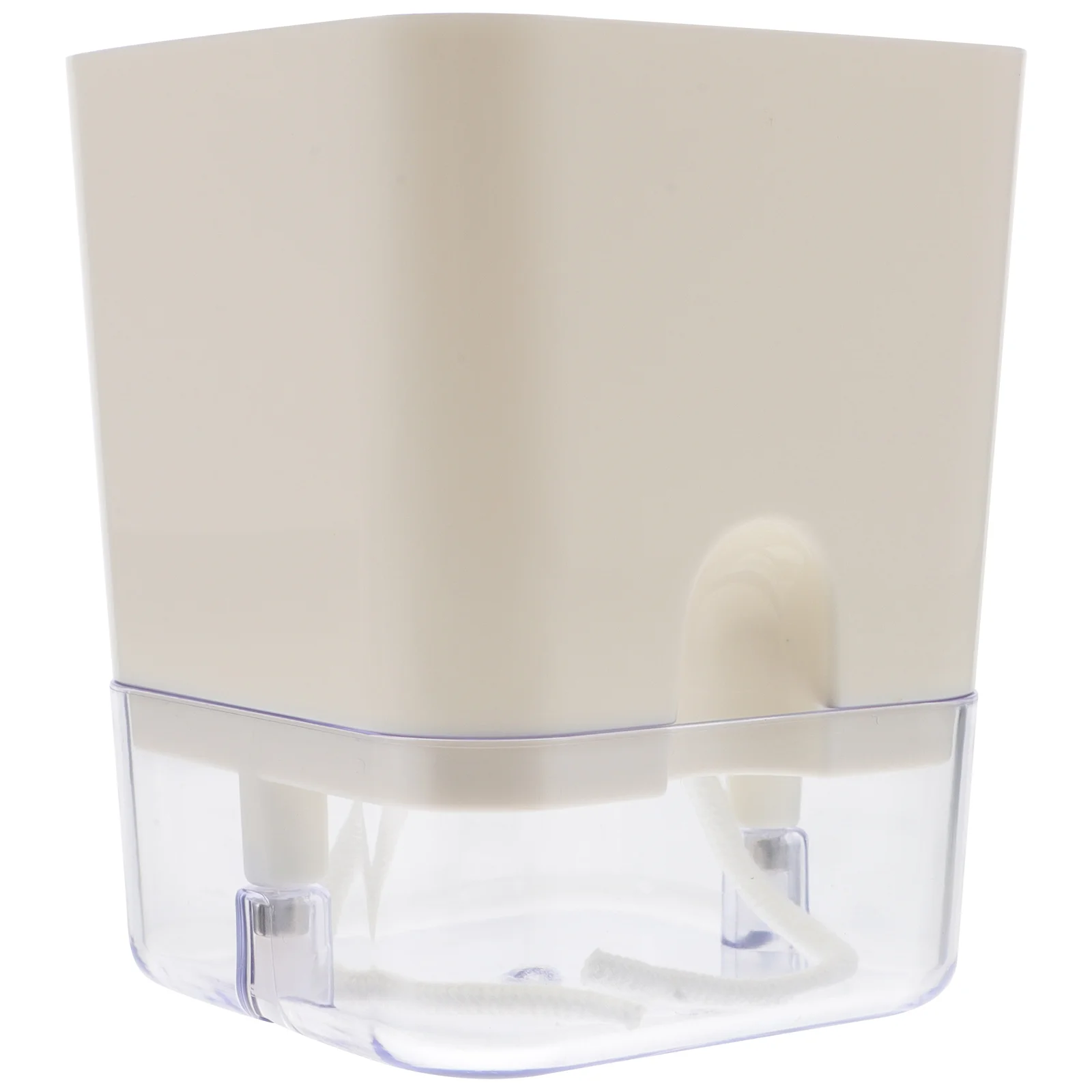 

Plastic Planter Pot Self-priming Flower Container 11x11x13.5cm Watering Flowers White Planters Pots
