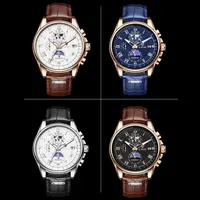 Casual Sport Watches for Men Luxury Military Leather Wrist Watch Man Clock Fashion Chronograph Wristwatch 1