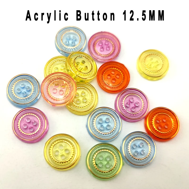 

50 шт., акриловые золотые пуговицы-кольца, 12,5 мм